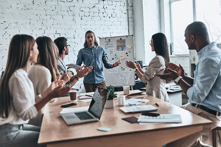 Software development team working at our IT solutions partner Delhi